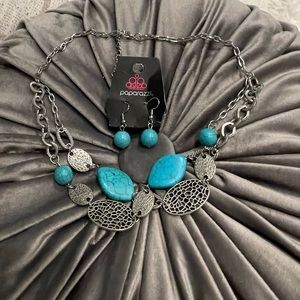 Turquoise Neckless and Earrings